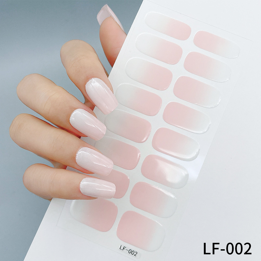 Full nail art sticker sheet with solid colors and decorative manicure patterns - Product view 8