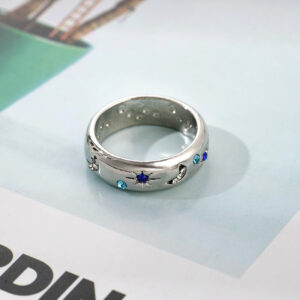 Silver-tone sun moon star ring for women - Main product view
