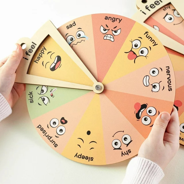 Montessori Expression Emotion Wooden Handicraft Toy - Product view 4 Montessori-inspired wooden character craft with an emotion expression - Product view 4