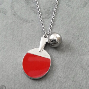 Personalized table tennis ball pendant necklace with alloy chain - Main product view