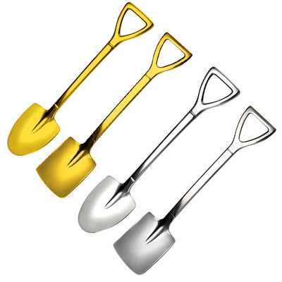 Four stainless steel watermelon and ice cream spoons in gold and silver finishes - Main product view