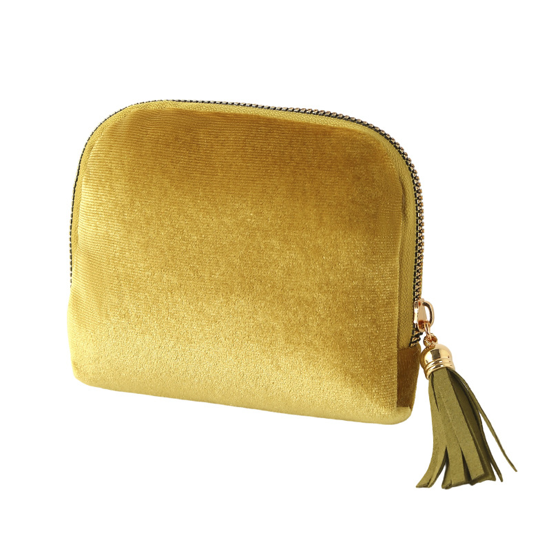 Portable clutch-style velvet jewelry storage bag in assorted colors - Product view 4