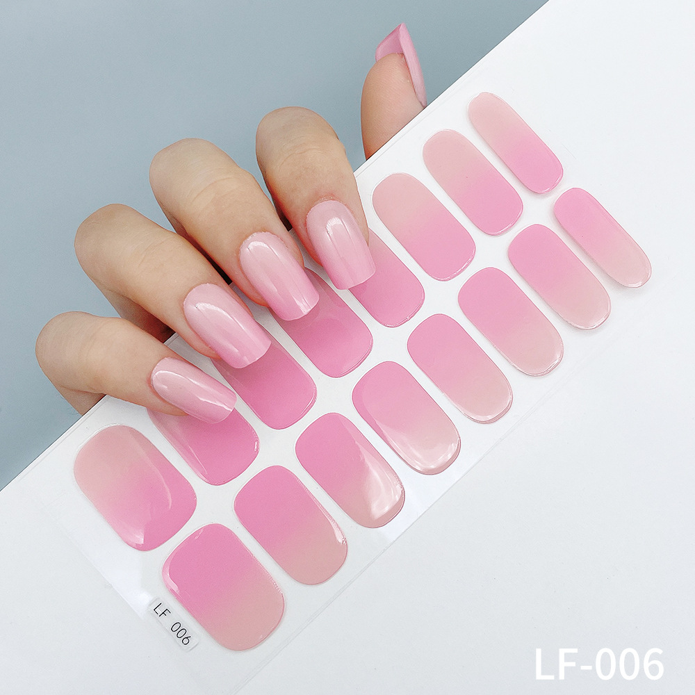 Full nail art sticker sheet with solid colors and decorative manicure patterns - Product view 32