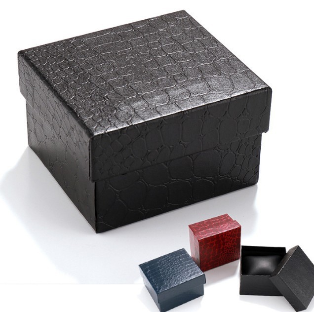 Black paper watch storage and display box - Main product view