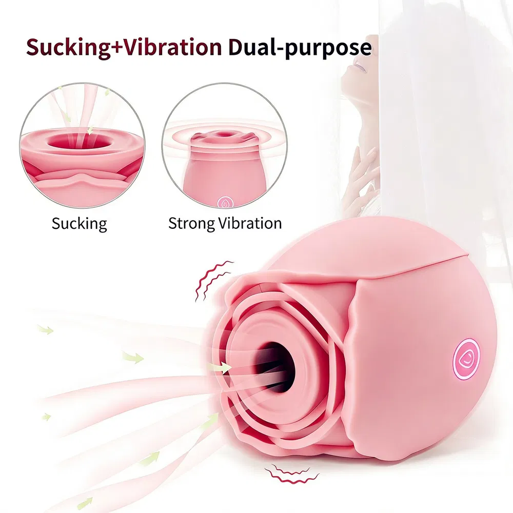 Rose-shaped 10-speed clitoral sucking and vibrating massager - Product view 5