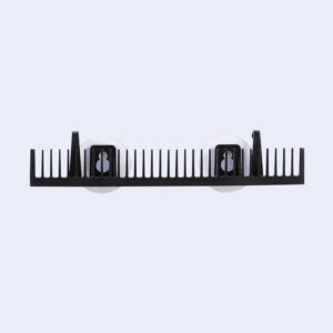 Plastic wig stand for hairpiece display in black, pink, or blue - Main product view
