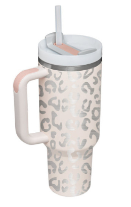 40 oz stainless steel insulated tumbler with handle straw and lid - Product view 43