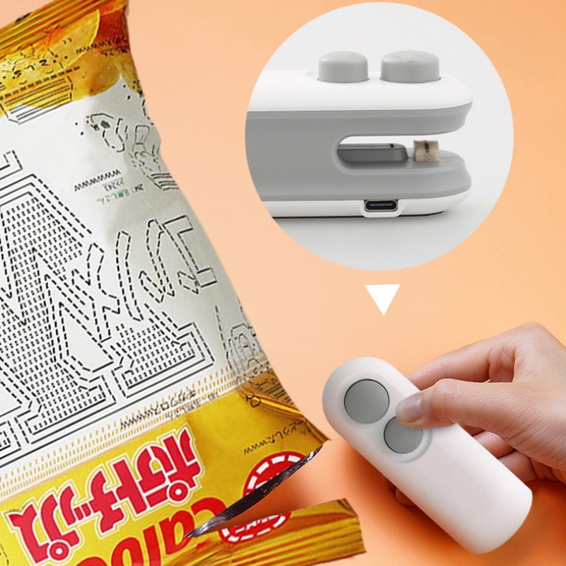USB rechargeable mini bag heat sealer with cutter - Main product view