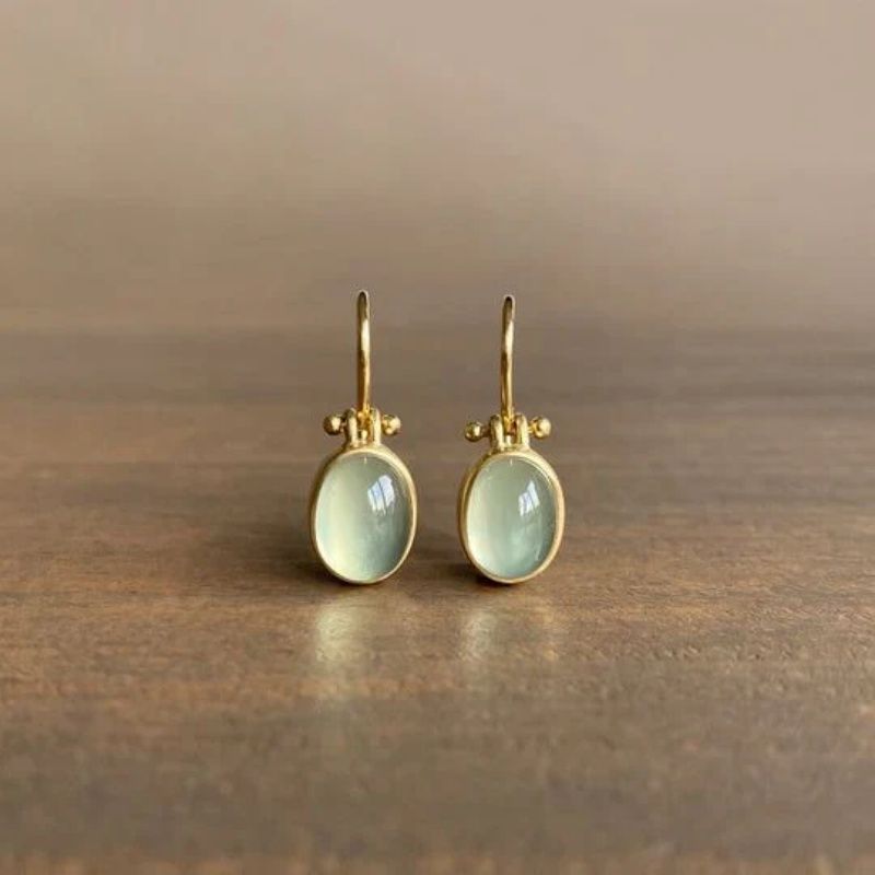 Chinese-style gold geometric pendant earrings with vintage-inspired design - Main product view