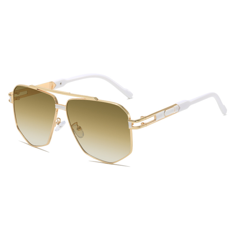 Men’s retro Ruyi symbol sunglasses with a metallic frame and colored lens options - Product view 5