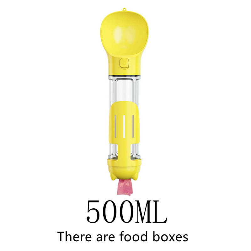 Portable dog water bottle with waste bag holder and side scoop - Product view 5