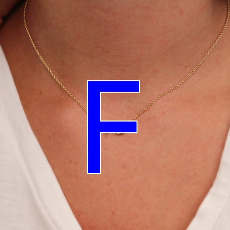 Initial pendant necklace with gold or silver-tone link chain - Product view 9