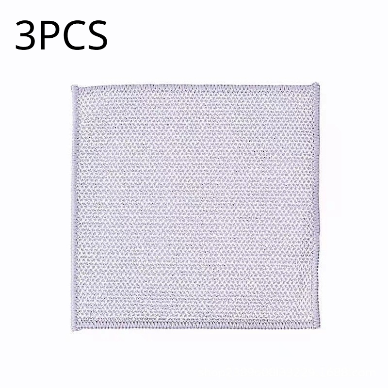 Steel Wire Rag Mesh Dishcloth Oil-free - Product view 6 Silver plaid nylon mesh dishcloth for pots and bowls - Product view 6
