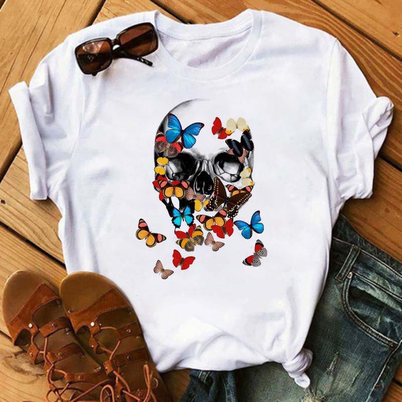 Vintage print letter short-sleeve pullover T-shirt - Product view 3