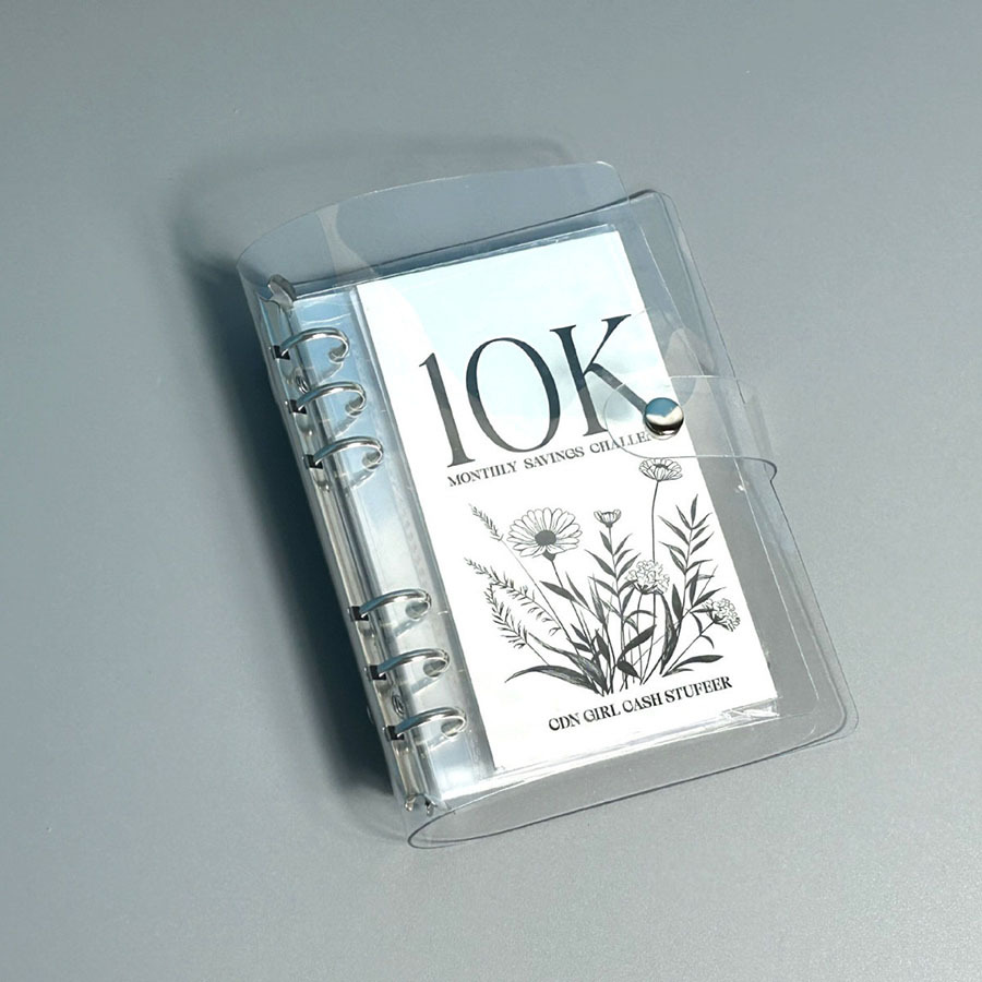 A6 PVC savings storage album with six-hole metal clips - Product view 5