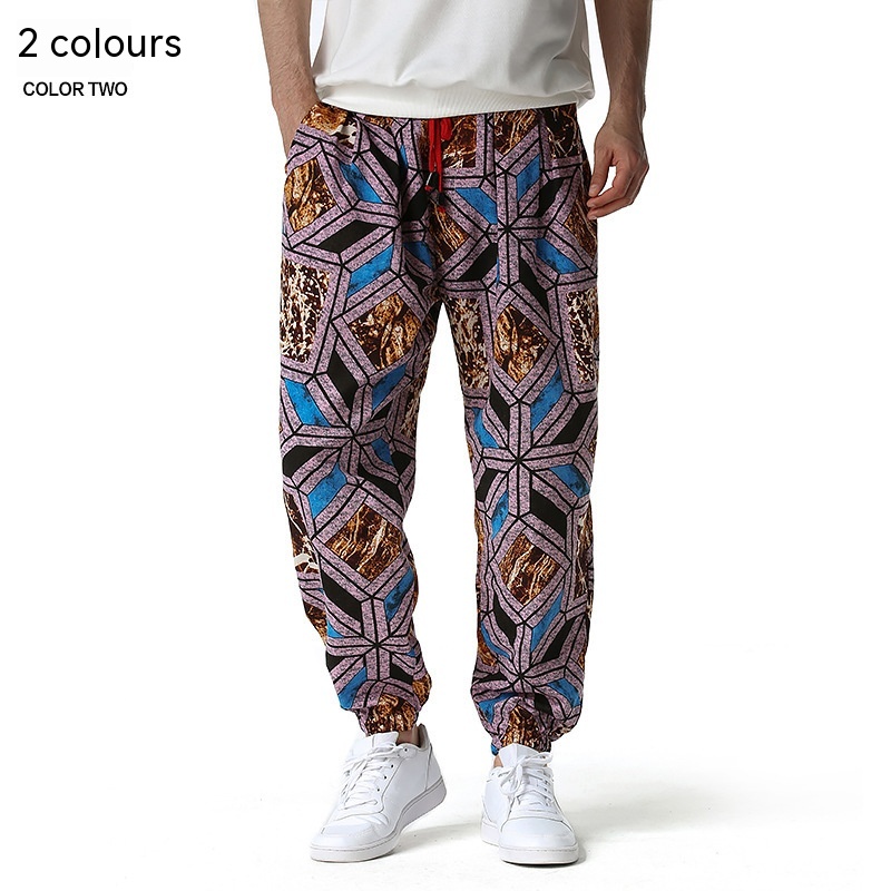 Men’s casual cotton bloomers trousers with a mid waist and tapered leg - Product view 1