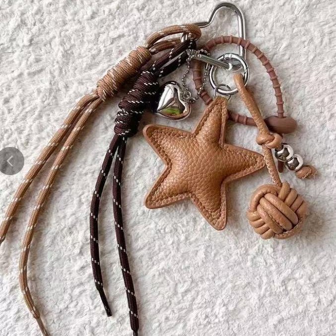 Five-pointed star PVC bag charm and hand strap in a selected color combination - Product view 6