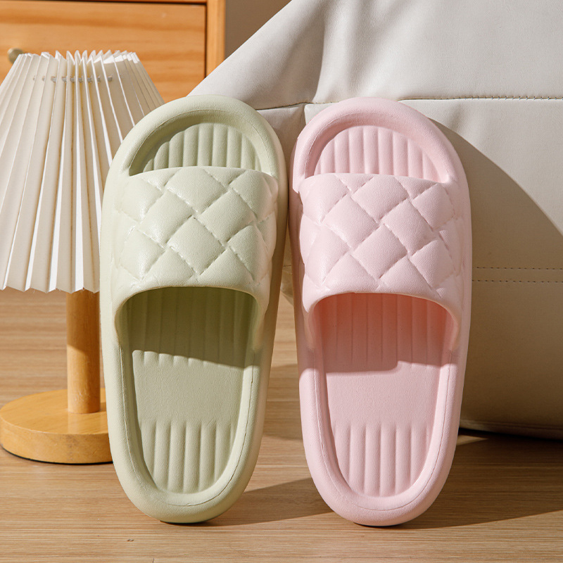 New Rhombus Home Slippers Summer Non-slip Floor Bathroom Slipper Lightweight Simple House Shoes For Women Men - Product view 12 Lightweight EVA non-slip house slippers in assorted colors - Product view 12