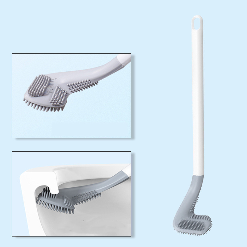 Triangle-shaped silicone toilet cleaning brush with wall-hanging hook - Product view 10