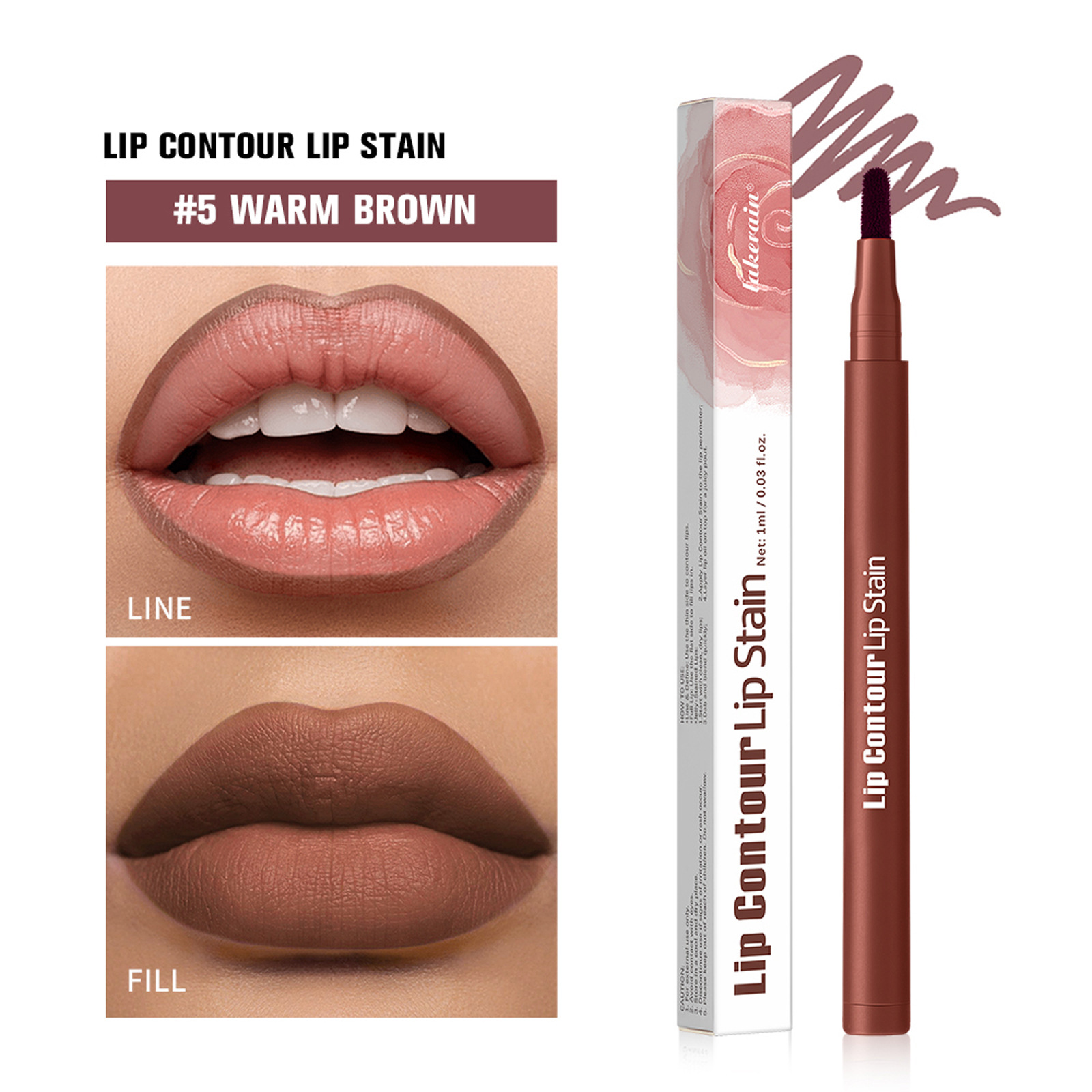 Moisturizing wooden lip liner pencil in seven shades - Product view 10