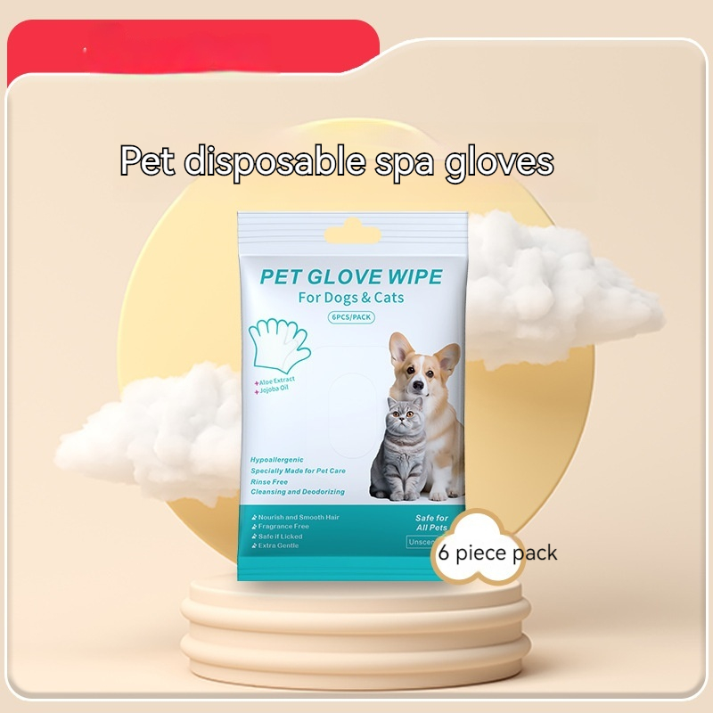 Cat cleaning supplies with disposable gloves, pet wipes and foot cleaning foam - Product view 4