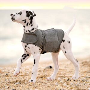 Heather gray dog anxiety jacket warm vest - Main product view