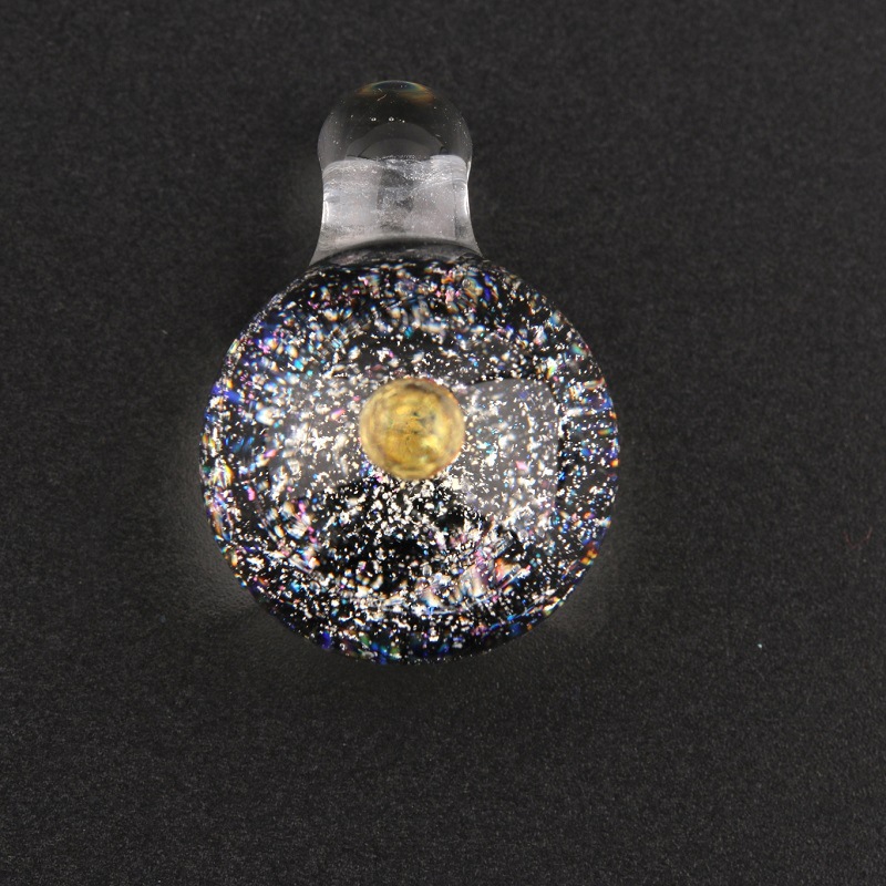 Starry sky-inspired glass and glaze pendant necklace in a selected color and style - Product view 3