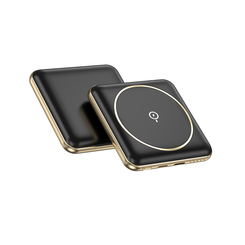 5000mAh magnetic wireless charging mini power pack in black - Product view 6