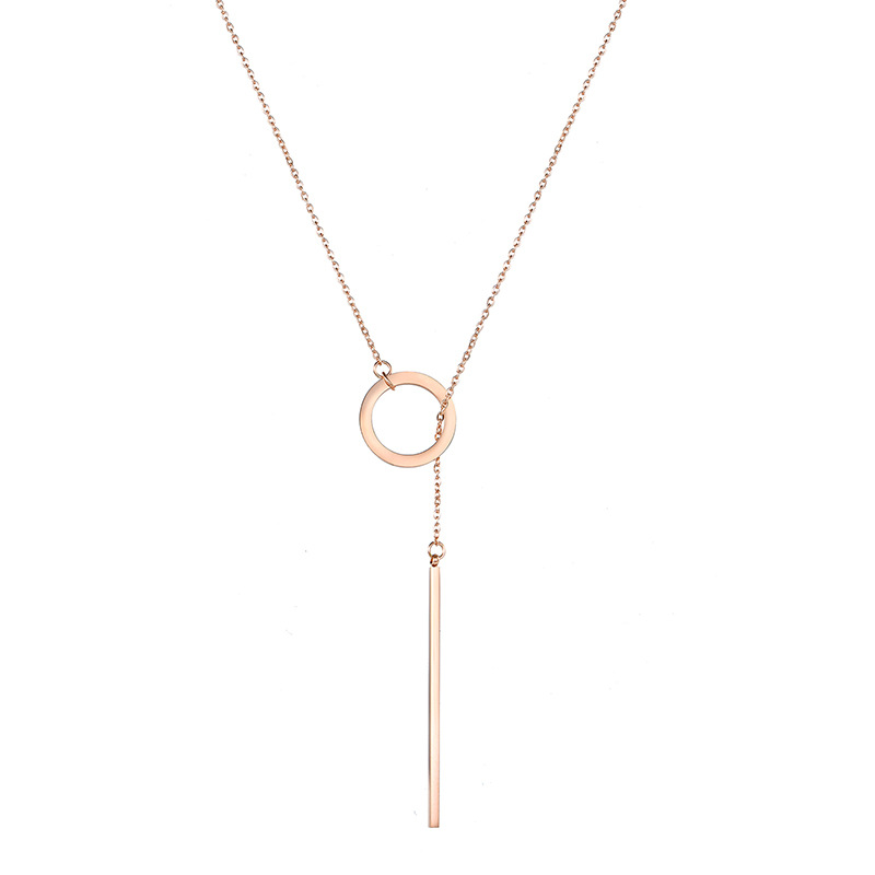 Bohemian geometric OT buckle water wave chain necklace - Product view 5