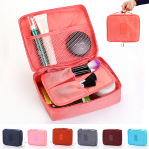 Waterproof Oxford cloth travel toiletry bag with divider and multiple pockets - Main product view