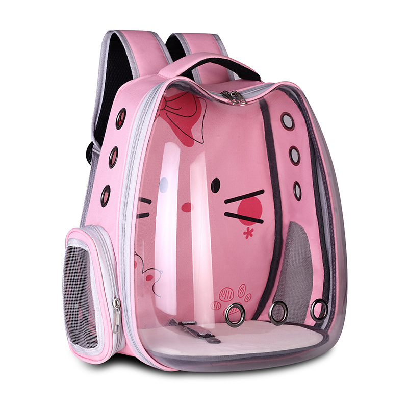 Hard-shell pet backpack for cats and small dogs with a cartoon pattern - Product view 1