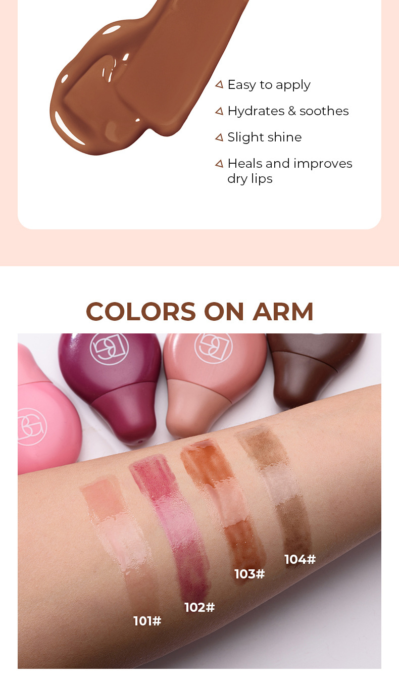 4-color Lip Moistening Colored Lip Lacquer - Product detail 8 Four-color moisturizing lip gloss lacquer - Product detail 8