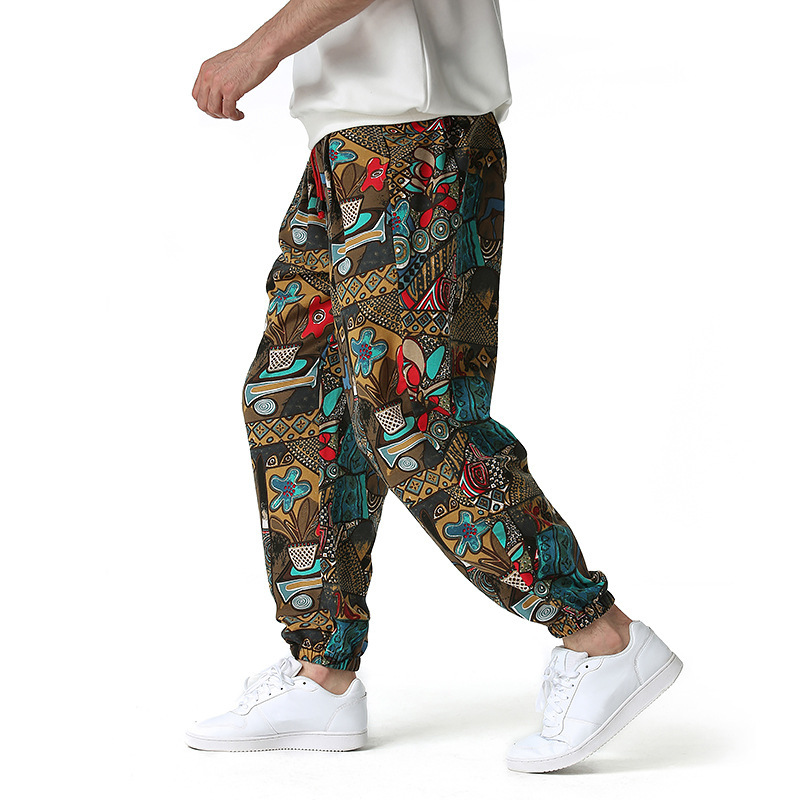 Men’s casual cotton bloomers trousers with a mid waist and tapered leg - Product view 25