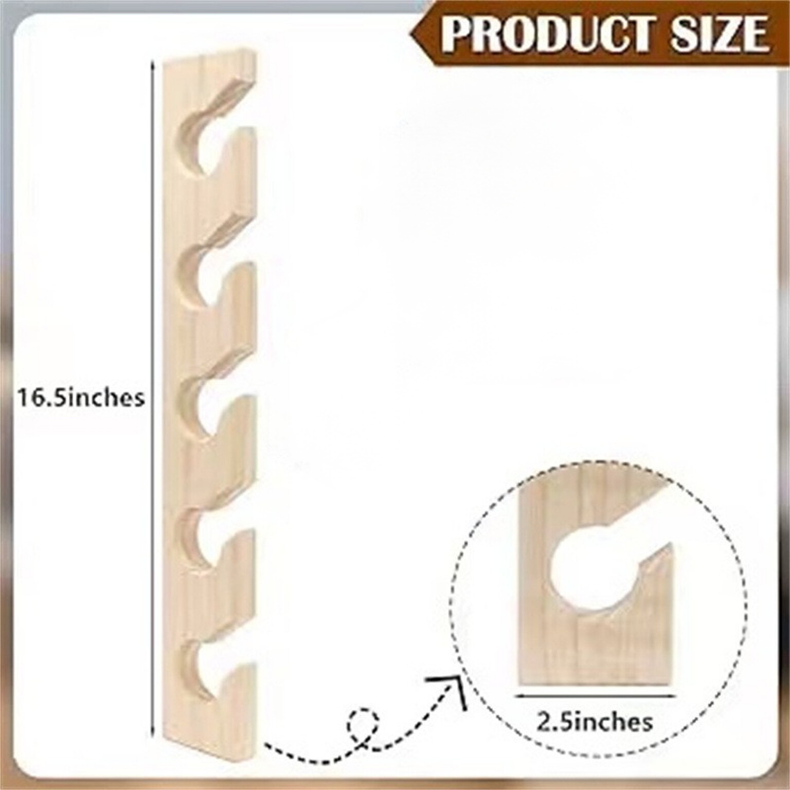 Wooden wall-mounted baseball cap storage rack - Product view 7