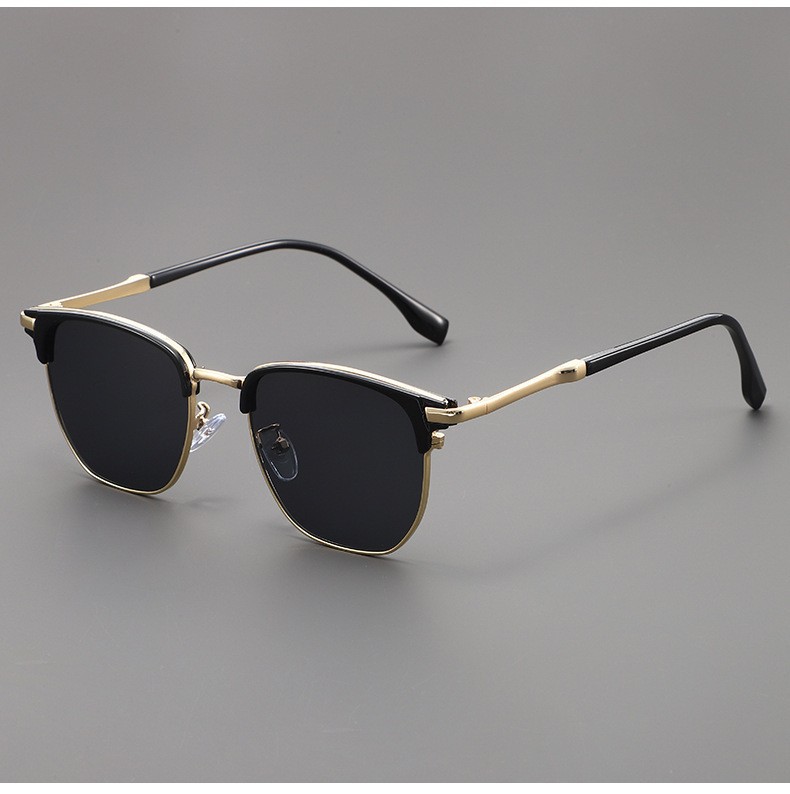 Unisex vintage half-frame sunglasses in a selected color style - Product view 6