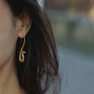 Snake-shaped statement earrings for women - Main product view