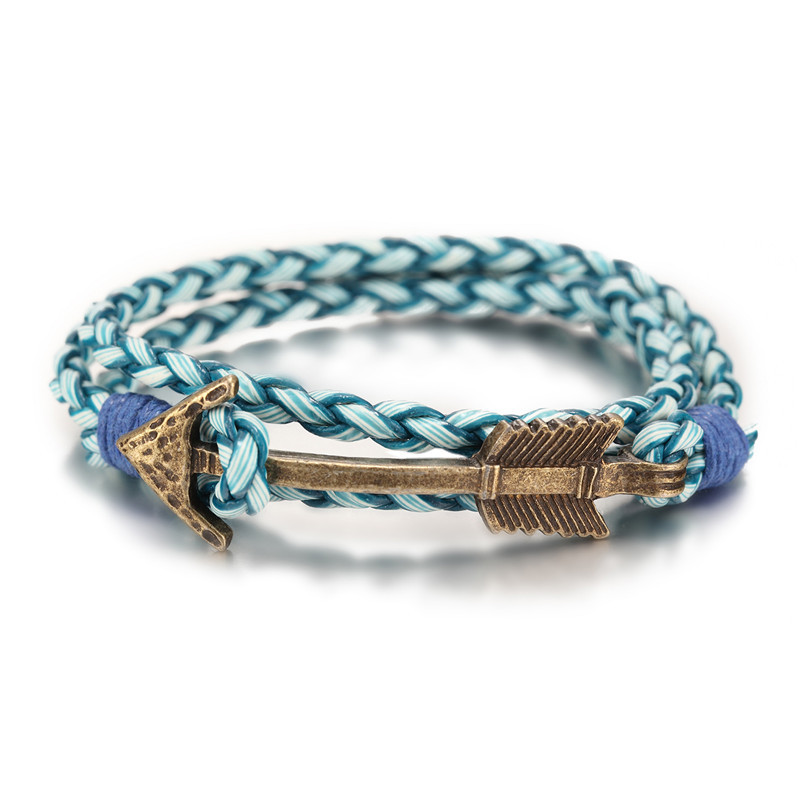 Retro men's multi-layer woven leather bracelet in a selected color combination - Product view 10