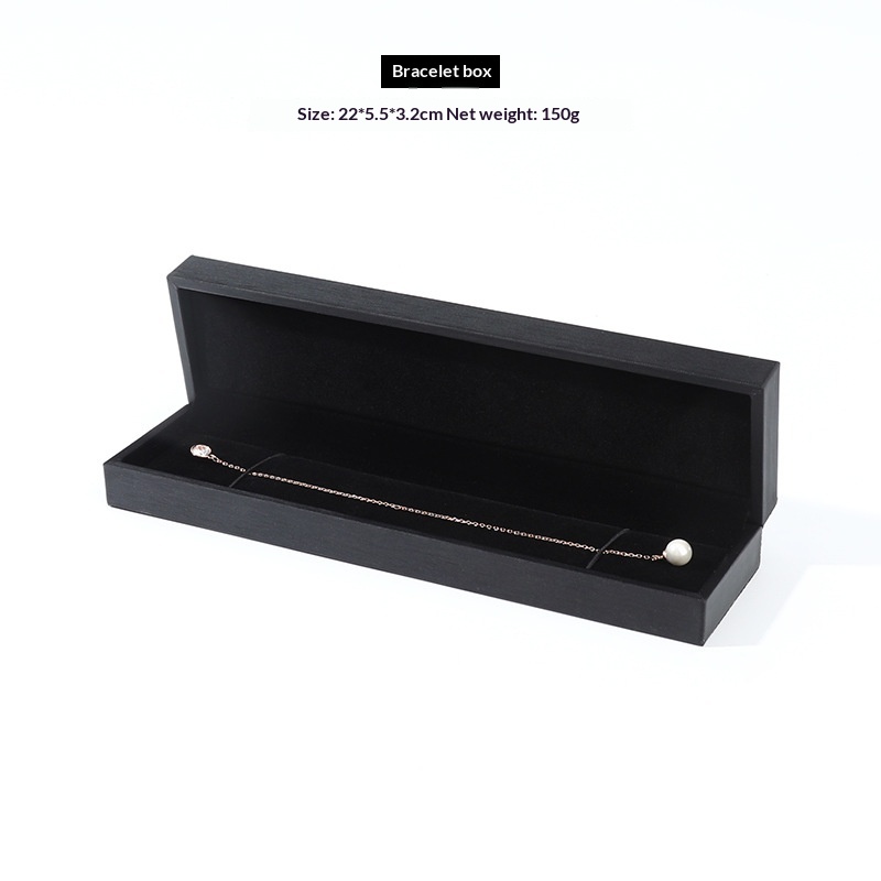 Black brushed leather jewelry box for rings, pendants, necklaces, and bracelets - Product view 8
