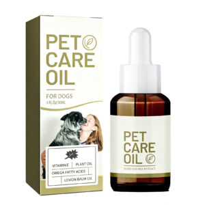 Dog joint and muscle care oil with lemon balm and omega fatty acids in a dropper bottle - Main product view