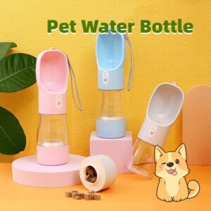 Portable plastic dog water bottle with drinking bowl - Main product view