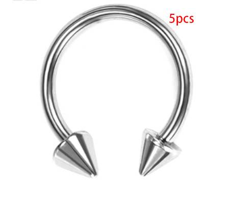 Stainless steel eyebrow stud piercing in assorted color options - Product view 8