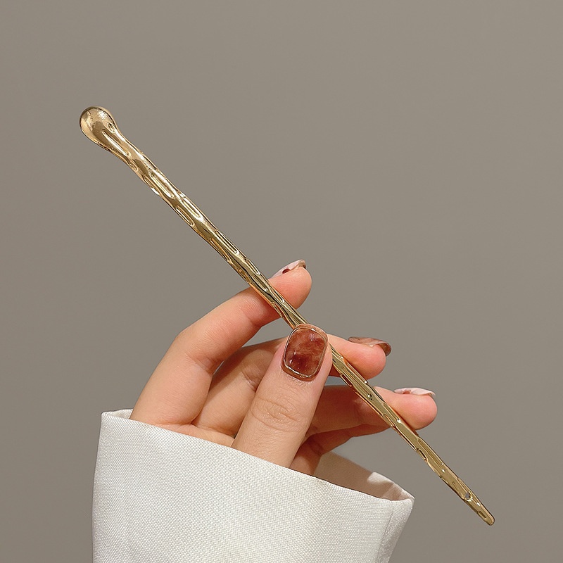 Chinese-style alloy hairpin for women's fall updo in spiral and straight-bar designs - Product view 8