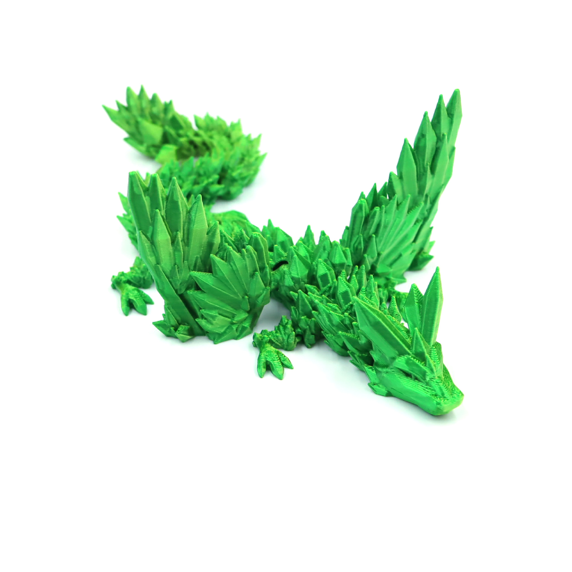 3D-printed crystal dragon with jointed movable wings in a colorful gradient finish - Product view 11
