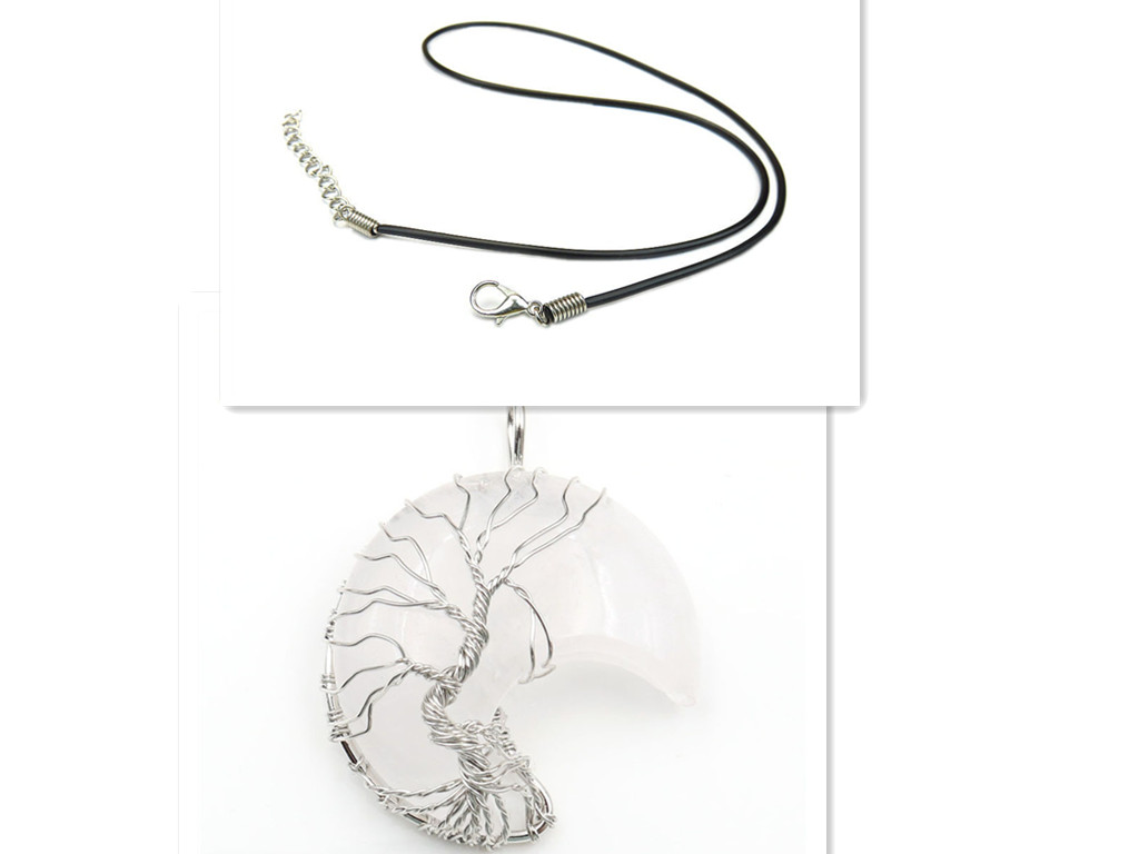 Moon Tree of Life crystal-style stone pendant necklace - Product view 2