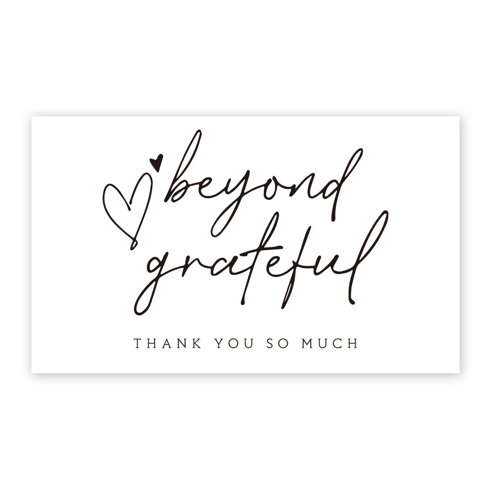 Modern coated paper thank-you cards in assorted color options - Product view 1