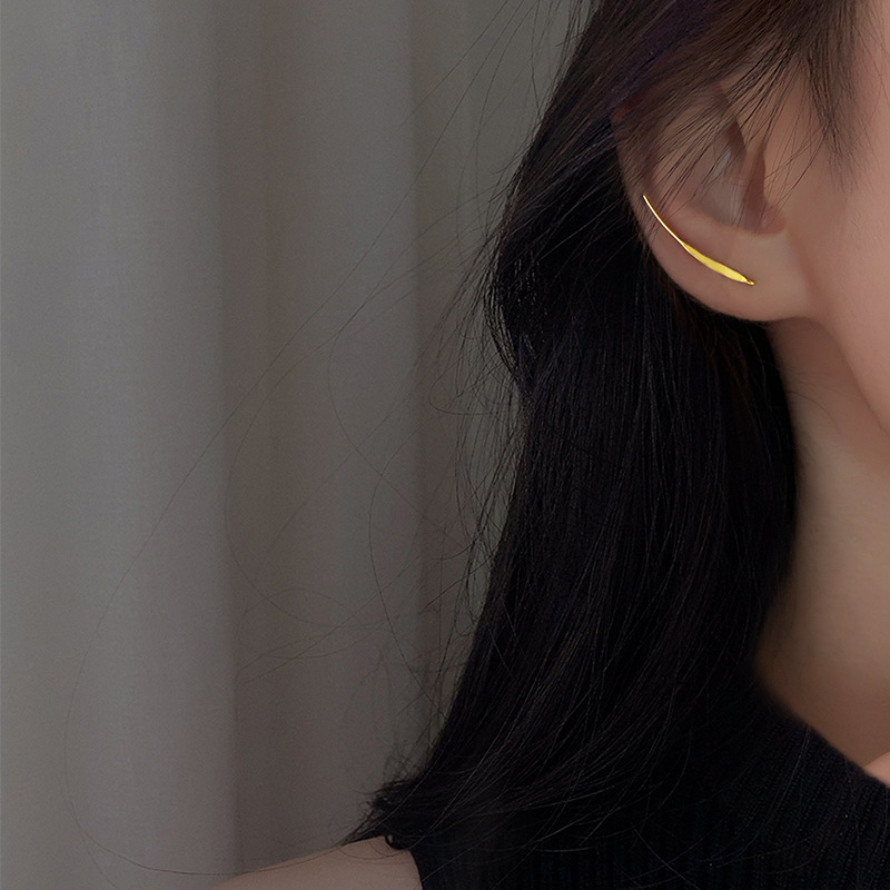 Women's retro U-shaped bow knot copper stud earrings - Product view 4