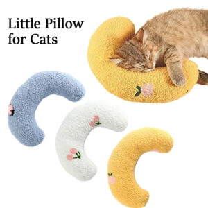 Soft white U-shaped pillow bed for a cat or small dog - Main product view