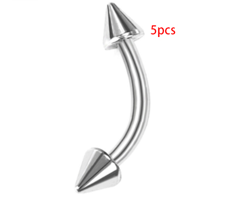 Stainless steel eyebrow stud piercing in assorted color options - Product view 4