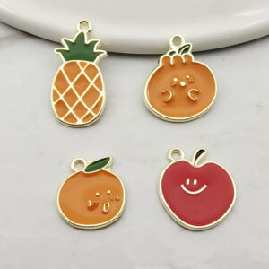 Colorful stainless steel fruit pendant in pineapple, apple, orange, or ugly design - Main product view