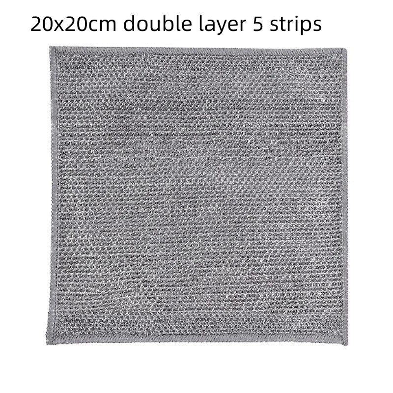 Silver check-pattern superfine fiber kitchen cleaning cloth, 20 × 20 cm - Product view 8